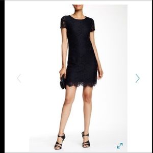 Black lace shift dress